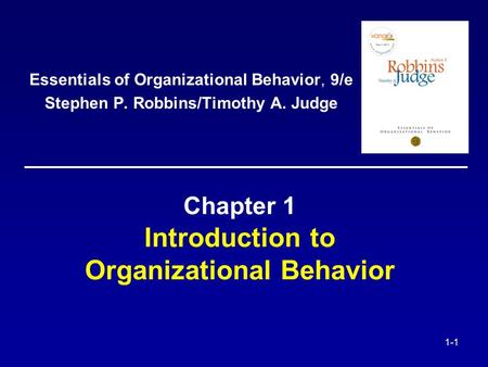 Chapter 1 Introduction to Organizational Behavior