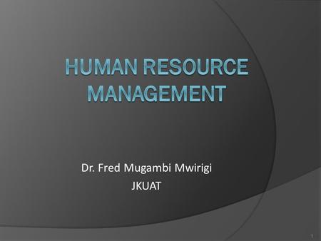 Human Resource Management