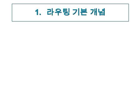 1. 라우팅 기본 개념. To route a router need to know: Destination addresses Sources it can learn from Possible routes Best route Maintain and verify routing information.