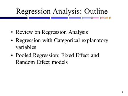 Regression Analysis: Outline