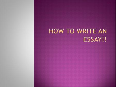 As soon as you are given an essay question, begin your thinking. If you don't, you might miss useful information whilst doing other research. The television.