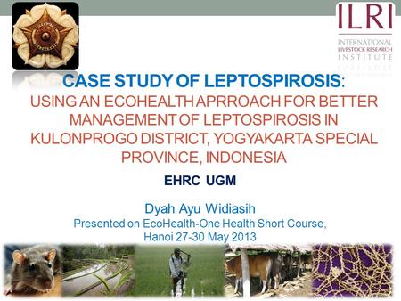 CASE STUDY OF LEPTOSPIROSIS: USING AN ECOHEALTH APRROACH FOR BETTER MANAGEMENT OF LEPTOSPIROSIS IN KULONPROGO DISTRICT, YOGYAKARTA SPECIAL PROVINCE, INDONESIA.