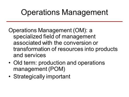 Operations Management