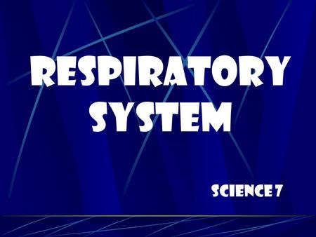 Respiratory System Science 7.