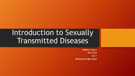 Introduction to Sexually Transmitted Diseases