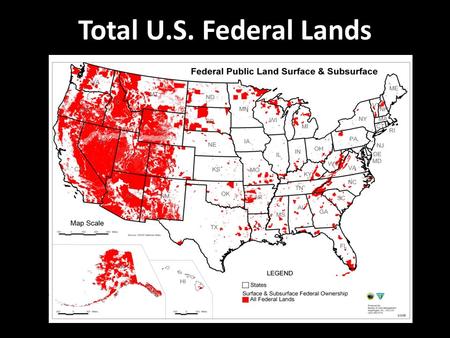 Total U.S. Federal Lands. Total Percentage of Federal Land Ownership.