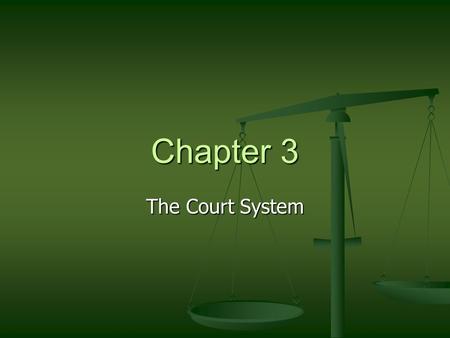 Chapter 3 The Court System. The Right to a Jury Trial Jury Jury Why would someone want this? Why would someone want this? Bench Trial Bench Trial Held.