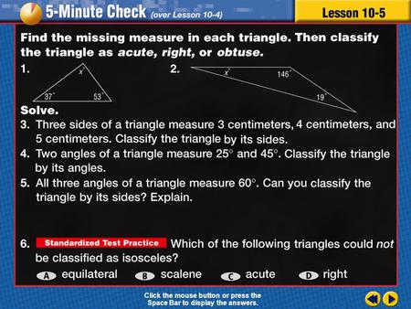 Transparency 5 Click the mouse button or press the Space Bar to display the answers.