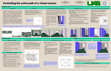 Introduction Tracking the corners Camera model and collision detection Keyframes Path Correction Controlling the entire path of a virtual camera In computer.