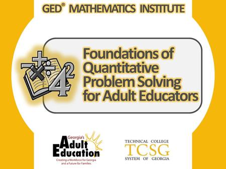 1. 2 INSTRUCTIONAL STRATEGIES FOR TEACHING QUANTITATIVE PROBLEM SOLVING LESSON GOALS When given geometric formulas, compute volume and surface area of.