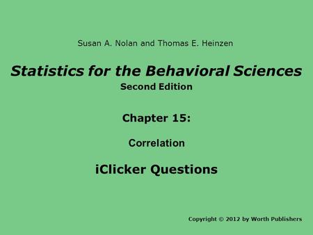 Statistics for the Behavioral Sciences