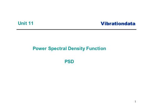 Power Spectral Density Function