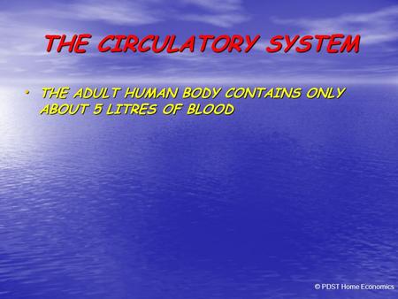 THE CIRCULATORY SYSTEM