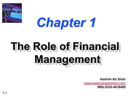 The Role of Financial Management