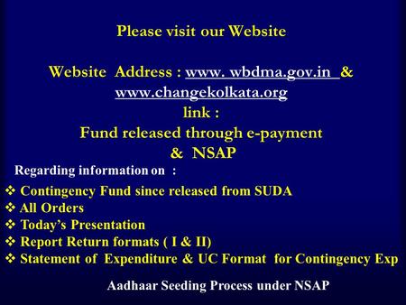 Aadhaar Seeding Process under NSAP