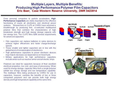 From personal computers to particle accelerators, High Performance Capacitors are vitally important to the effective functioning of nearly all electronics.