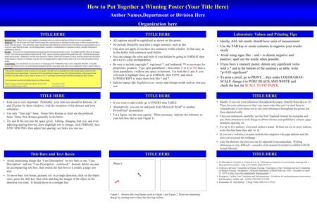 TITLE HERE Laboratory Values and Printing Tips Introduction: This is how to put together a winning poster, so read on, and best of luck for your presentation!