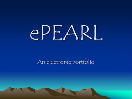 An electronic portfolio