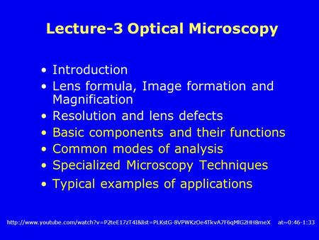 Lecture-3 Optical Microscopy