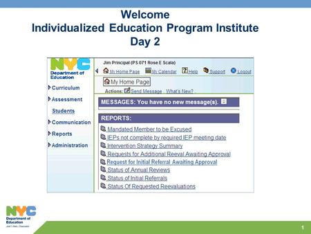 Welcome Individualized Education Program Institute Day 2