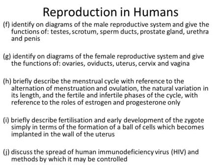 Reproduction in Humans