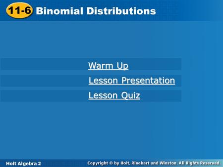 Binomial Distributions