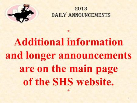 THURSDAY, MARCH 1 st DAILY ANNOUNCEMENTS ____________________________________ __________________________ Kim Holt- SENIORS! Herff Jones will be at Saginaw.