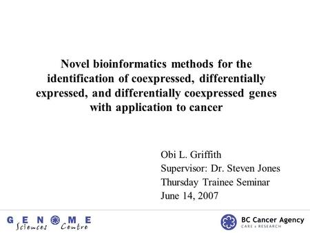 Novel bioinformatics methods for the identification of coexpressed, differentially expressed, and differentially coexpressed genes with application to.