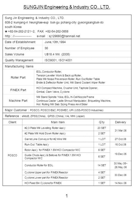 SUNGJIN Engineering & Industry CO., LTD.