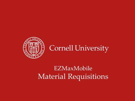 Material Requisitions