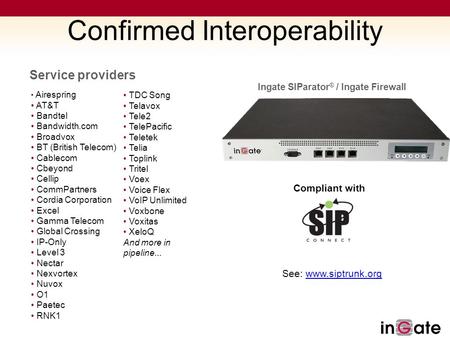 Confirmed Interoperability