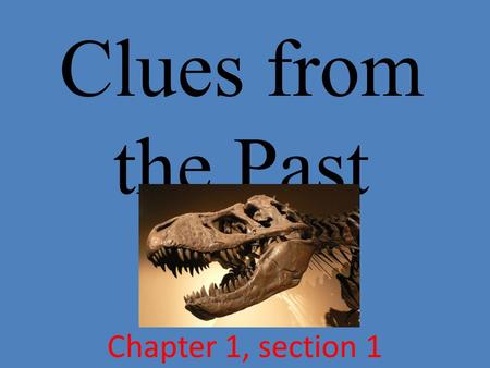 Clues from the Past Chapter 1, section 1.