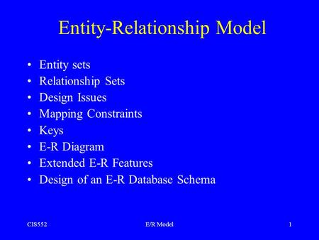 Entity-Relationship Model