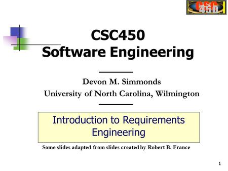 CSC450 Software Engineering