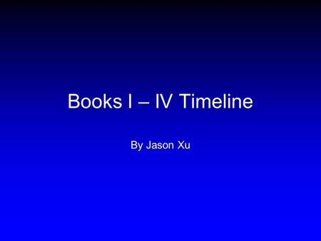 Books I – IV Timeline By Jason Xu. Books I-II Council of the Gods Athena visits Telemakhos in the form of Mentes Books III-IV... Athena convinces Telemakhos.