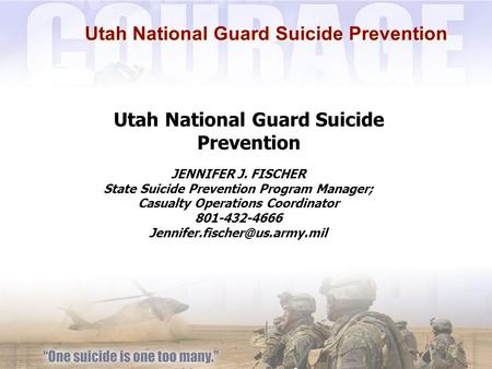 Utah National Guard Suicide Prevention