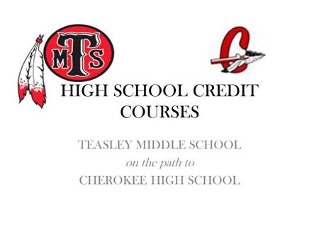 HIGH SCHOOL CREDIT COURSES