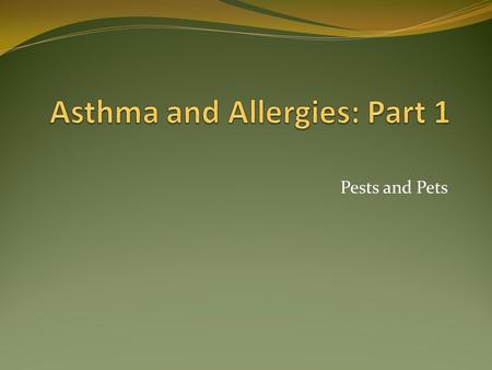 Pests and Pets. Why do people have allergies? People with allergies have hyperactive immune systems that think harmless things, such as pet dander, are.