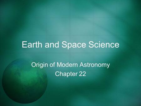 Earth and Space Science