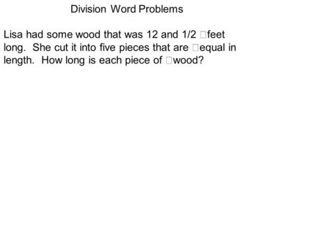 Division Word Problems