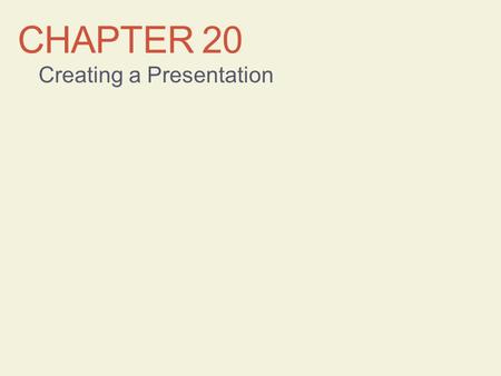 Creating a Presentation