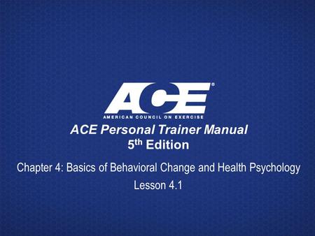 ACE Personal Trainer Manual 5th Edition