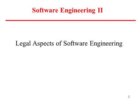 Software Engineering II