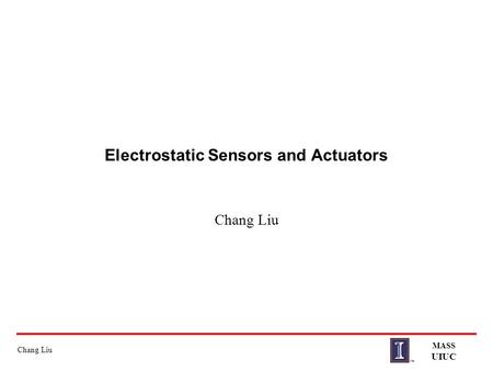 Electrostatic Sensors and Actuators