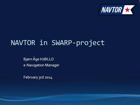 NAVTOR in SWARP-project