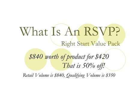 What Is An RSVP? Right Start Value Pack