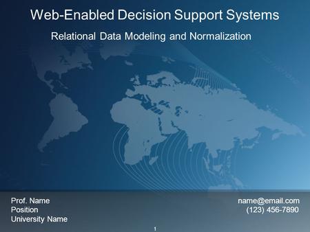 Web-Enabled Decision Support Systems