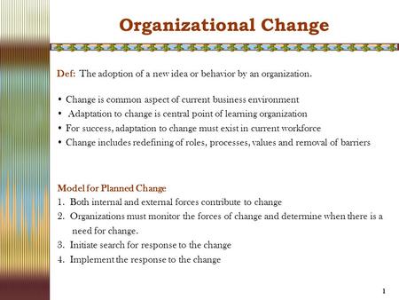 Organizational Change