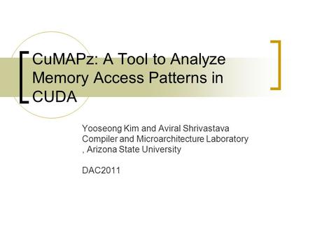 CuMAPz: A Tool to Analyze Memory Access Patterns in CUDA