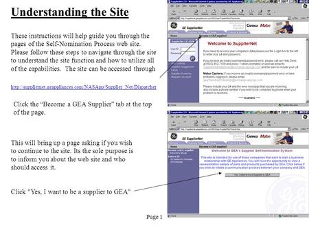 Page 1 These instructions will help guide you through the pages of the Self-Nomination Process web site. Please follow these steps to navigate through.